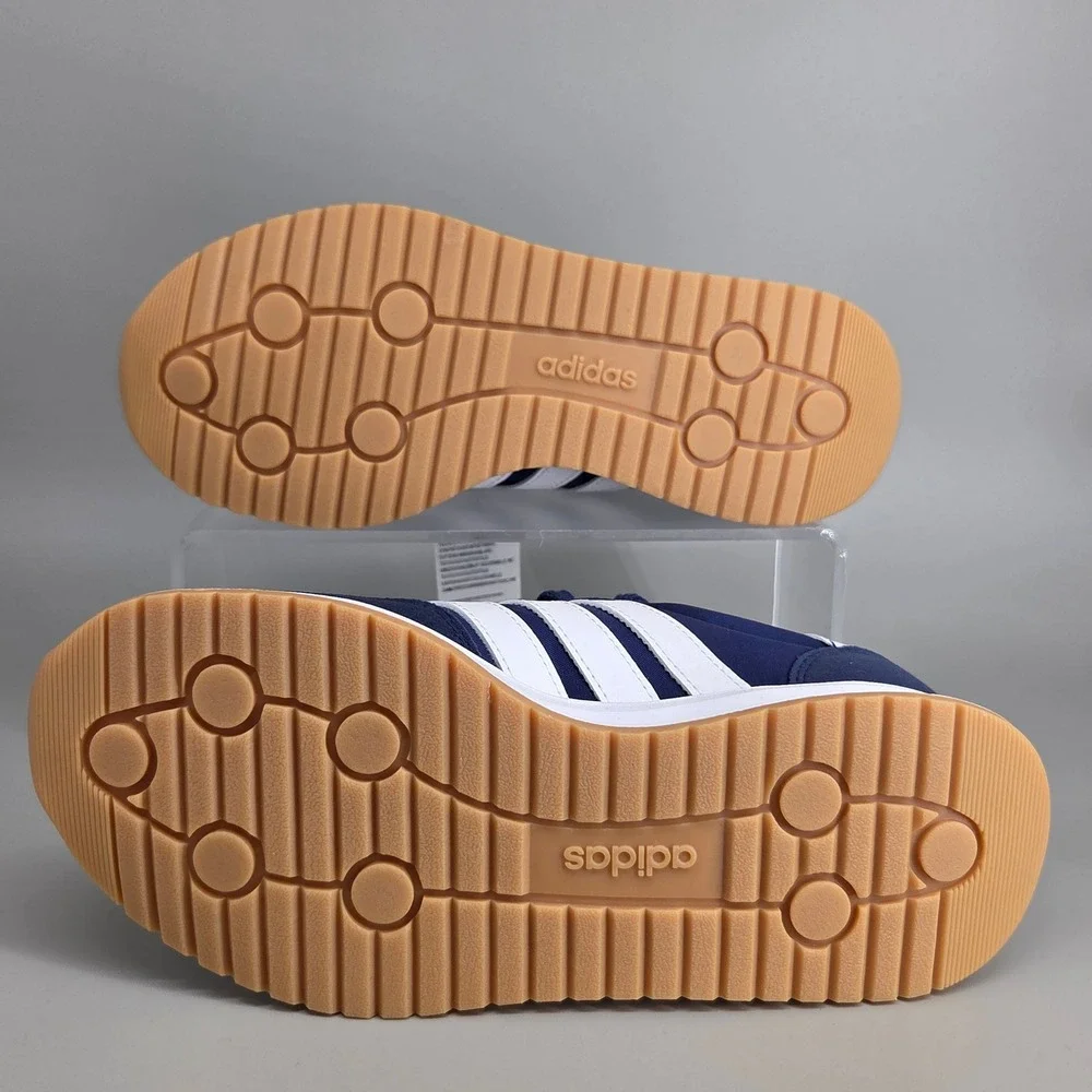 Adidas Run 70s 2.0 J Sneakers Kid Size 5 Navy White Retro Sporty Cloudfoam Shoes